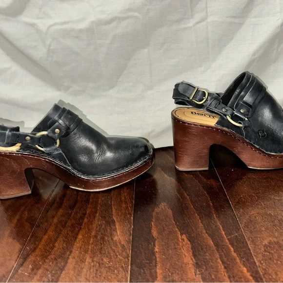 Born Hudson Slingback Clogs | black real leather - Picture 2 of 16